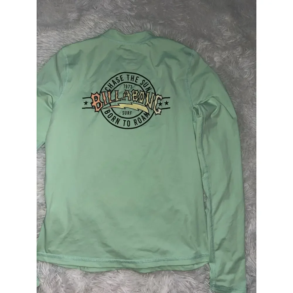 Billabong Adult S UVA/UVB Block Green Rashguard. Grt Quality & Condition